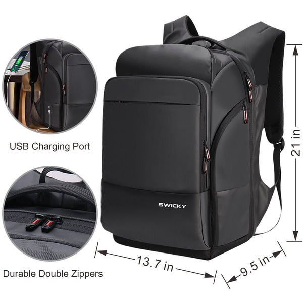 Aokur Backpack for Men Women, Business Computer Backpack College School Bag fits 17.3 inch Laptop, Waterproof Travel Carry On Backpack with USB Charging Port and Side Insulation Pocket