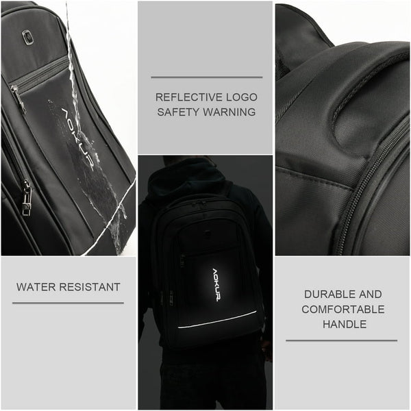 Aokur Laptop Backpack for Men Women, Slim Travel Backpacks Business Work Bag 15.6 Inch College Shool Computer Backpack, Black