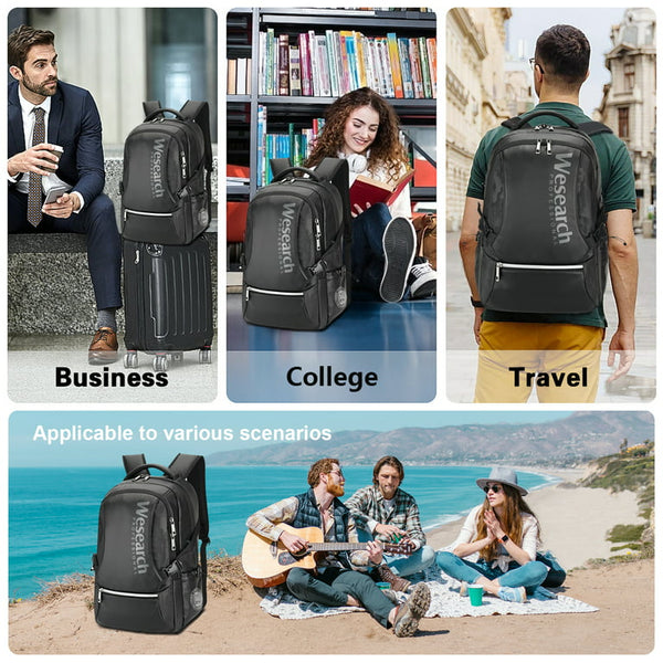 Travel Backpack for Men with USB Charging Port, Anti Theft College School Business Backpack fit 15.6 inch Laptop, Waterproof Hiking Backpack
