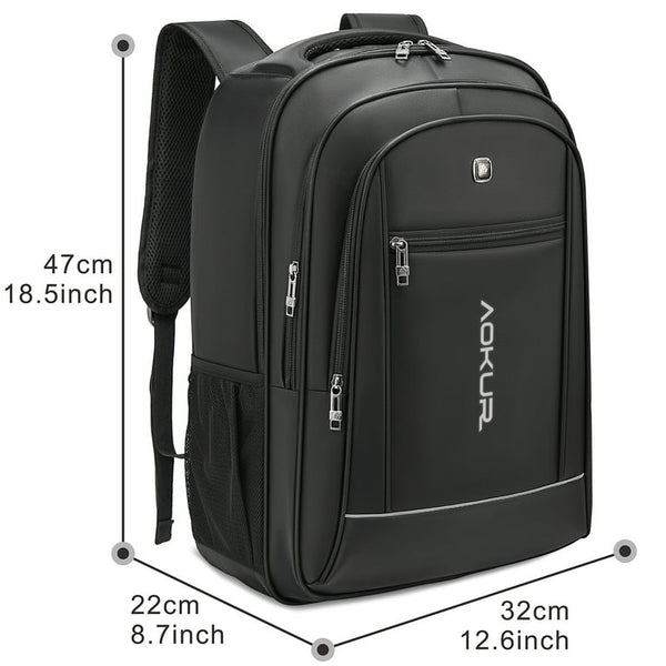 Aokur Laptop Backpack for Men Women, Slim Travel Backpacks Business Work Bag 15.6 Inch College Shool Computer Backpack, Black
