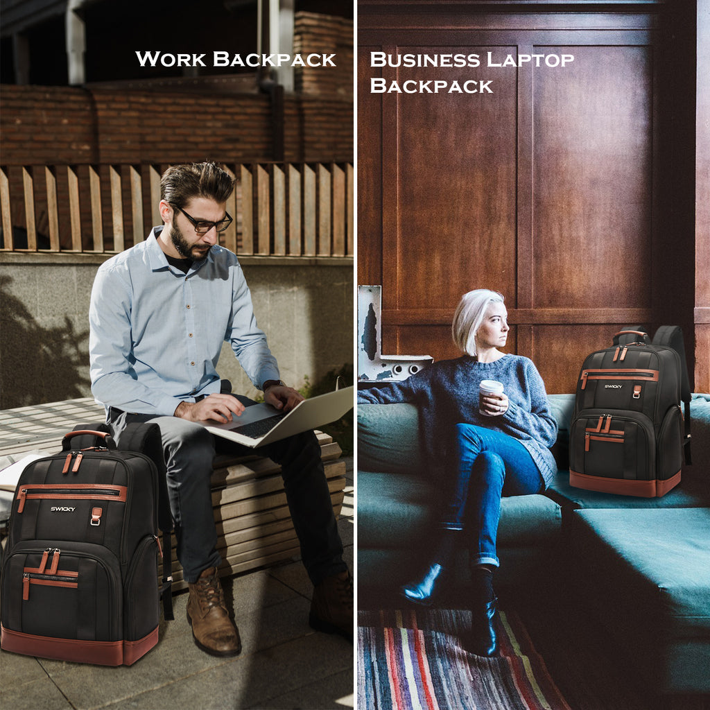 aokur Black Backpack for Men, Minimalist 15.6 Laptop Backpack