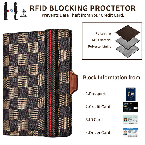 Passport Holder Cover Wallet RFID Blocking Leather Card Case Travel Document Organizer, Ideal Gift for Men Women